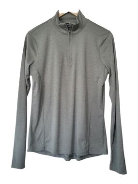 Eddie Bauer Heathered Gray Quarter-Zip Pullover Y2K Jogger Sport Top